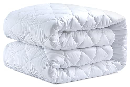 Caroline Shatuik Quilted Queen size mattress protector. Anti allergy - small double mattress protector small double bed cover pad fitted 30 cm deep pockets, Mattress Topper (122x190+30cm)