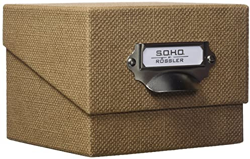 Rössler SOHO Foto Aufbewahrungsbox | Fotobox Aufbewahrungsbox mit Deckel | Organizer Box | Visitenkarten Aufbewahrung | Boxen Aufbewahrung | Storage Boxes | 17x15x13 cm | 1 Stück | Farbe: Haselnuss