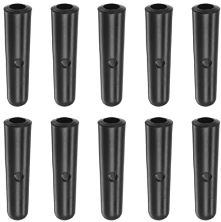 sourcing map 10uds Paraguas Cola Cabeza Cuentas 4mm Agujero Diámetro 27mm Longitud Goma PP Plástico Paraguas Componentes para Recto Paraguas Cubierta Piezas, Negro