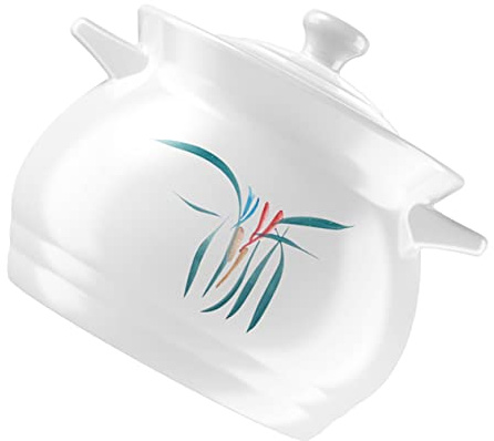 OQHAIR 1pc Ceramic Casserole Nonstick Cookware Braising Pan with Lid Round Chafing Dish Cooking Stock Pot Ceramic Soup Pot Ceramic Earthenware Pot High-temperature Soup Pot Earthen Pot