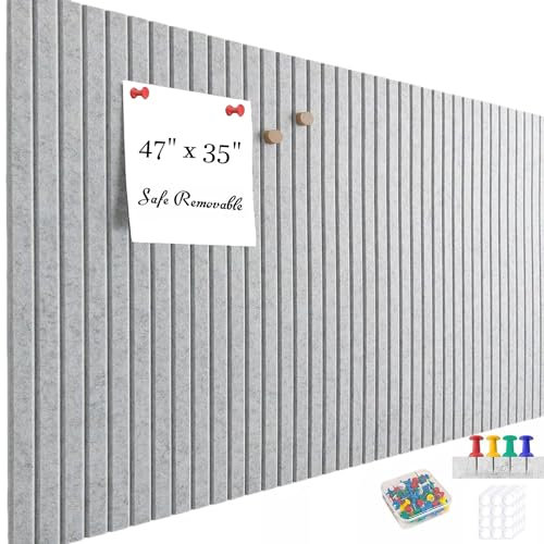 Acidea Große Filz Pinnwand Selbstklebend, 120x90cm, 12 Stück Filzboard Memotafeln, 30x30cm Memo Boards Bulletin Board Wanddekoration für Büro Küche, Fotos Memos