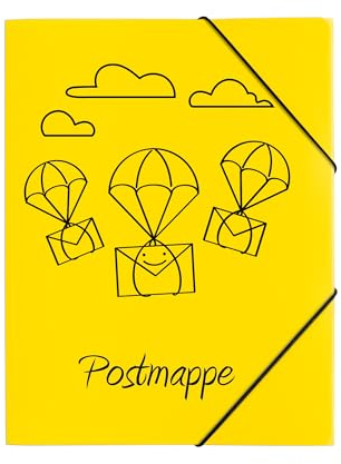 PAGNA 21603-15 Gummizugmappe A4 PP Postmappe 3 Einschlagklappen gelb