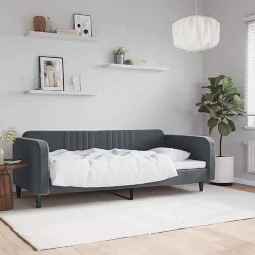 Gecheer Mörkgrå dagbädd 100 x 200 cm i sammet, vardagsrumssoffor, stoppade soffor, hörnsoffa, soffa för vardagsrum/kontor modern soffsoffa, P354094