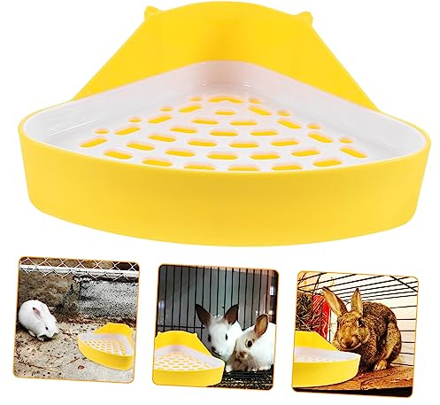 PartyKindom Bac à Litière pour Lapin et Petits Animaux Toilette Angle Fuite Facile à Nettoyer et Sécurisée pour Rongeurs Hamster Chat et Chiot pour Maison