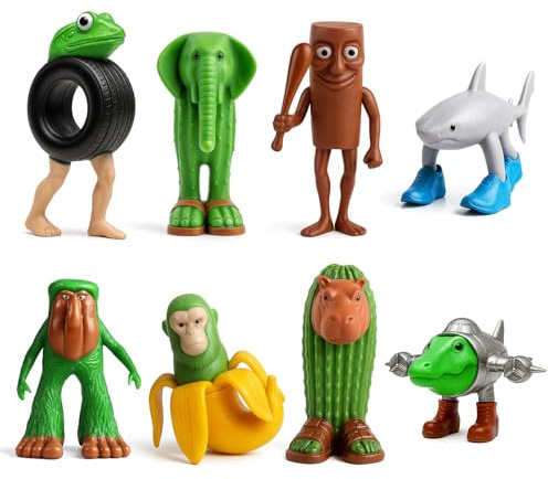 Pardofelis 8 stycken italienska brainröda figurer Tung Sahur leksaksfigurer Tralero Tralala-figur BRR Patapim samlarfigur, 3D skrivbordsmeme-figurer