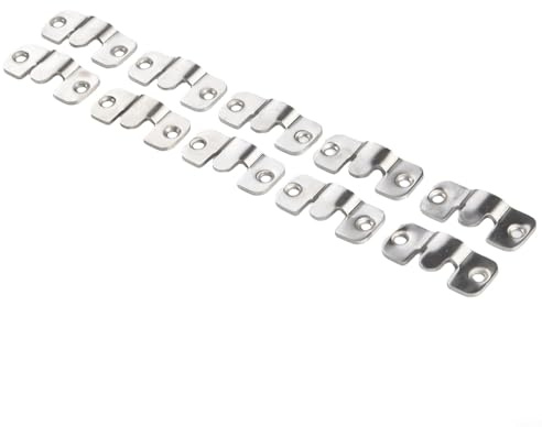 10PCS Stainless Steel Hanging Hardware Set with Interlocking Z Clips for Secure Mounting of Picture Frames and Furniture on Walls (S)