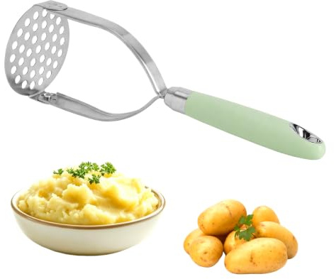 Machacador de Patatas de Acero Inoxidable - Plegable 31,5 cm | Potato Masher plegable, Aplastador de Patatas Cocidas para puré, verduras, Frutas Blandas, ñame y Aguacate