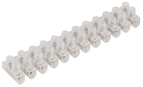 McPower Borne de raccordement 12 Voies - 2,5 mm² - Transparent - 3 A - Séparable - Double bornes à vis - Plastique Souple - Barre de Connexion électrique