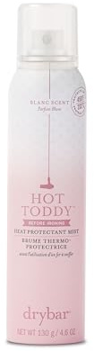 Drybar Hot Toddy Heat Protectant Mist for Hair, Lightweight Formula, Protects from Heated Styling, Straightening and Curling Irons, Blanc Scent, Full Size, 4.6 Oz.