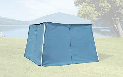 Berger Seitenwände Pavillon Festival 4-TLG.│ 3mx3m Seitenteile mit Sichtfenster und Tür für Partyzelt Pavillon zum Camping │ mit Klett- und Reißverschluss, als Windschutz, Sichtschutz