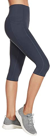 Skechers Gowalk High Waisted Capri, Pantalones Deportivos Mujer Mujer, Navy, Large