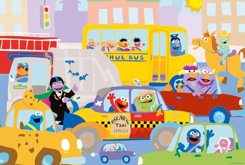 Schmidt Spiele 56460 Sesame Street, Nel traffico, puzzle per bambini da 100 pezzi