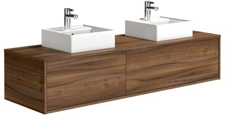 Vente-unique - Mobili da bagno Colore le scuro con doppio lavabo - ISAURE