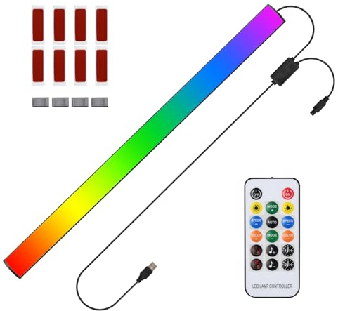 Jinlaili Barra Led da Gaming, Luci da Gioco RGB con Telecomando e Controllo APP, USB Powered Light Bar, Luminosità Regolabile e Colore, Barra Luminosa RGB per PC, Accessori da Gioco e Film