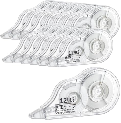 Moicainy Korrekturbänder 12m x 5mm Korrekturroller Korrekturmaus Set, 14er Pack, Ideal für das Büro, das Home Office oder die Schule, Weiß