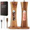 Sonhomay Acrylic Salt and Pepper Grinder Set Wooden Manual Spice Pepper Mills with Adjustable Ceramic Grinding Core Manual Salt and Pepper Mills with Wood Tray
