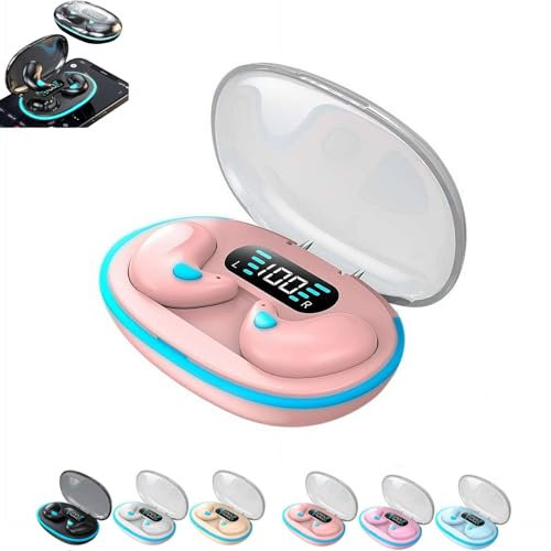 Auriculares Bluetooth para dormir de conducción ósea, auriculares deportivos inalámbricos con cancelación de ruido 5.3, auriculares deportivos con pantalla digital LED, funda de carga, auriculares