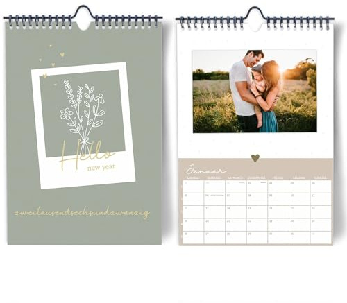 Fotokalender 2026 zum selber gestalten I DIY Bastelkalender DIN A4 I Hochwertiger Wand-Kreativ-Kalender 2026 zum Selbstgestalten I Foto Bilder einkleben