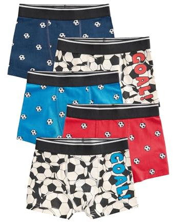 NEXT Jungen Standard Unterhosen im 5er-Set Red/Blue Football 122-128