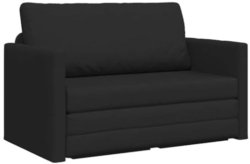 vidaXL Soffsäng 110cm Svart tyg, Modern vardagsrum, kompakt rektangulär soffa, elegant konvertibel sammetssoffa, slitstark mjuk kontaktyta, funktionell möbel