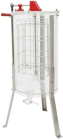 Manual Honey Extractor 2 Frame, Acrylic Clear Honey Spinner Extractor, Floor Standing Honey Extractor Separator for Honey Manufacturing Industry, Stores and at Home