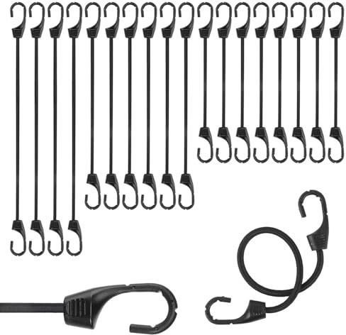 Spänngummi med krok 18 stycken expander med krok hög elasticitet gummispännare med krok mångsidigt gummiband med krok för presenningar nätbanderoll camping (10/15/23 cm)