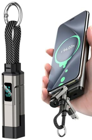 4-i-1 Laddkabel Med Nyckelring 4-i-1 65W Snabbladdning LED-Display