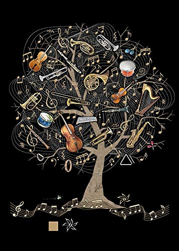 Greeting Card (BA1384) Blank/Birthday - Music Tree - Foil Embossed Finish