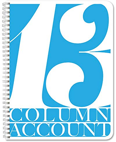 BookFactory Livre de comptabilité à 13 colonnes/livre de compte/carnet de comptabilité/carnet de 13 colonnes format livre de comptable en colonne – 100 pages, 21,6 x 27,9 cm, Wire-O (ACT-100-7CW-PP