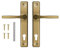 ADGO Set di Maniglie per Porta Destra e Sinistra per una Porta per Inserto, R=90 mm, Rettangolare, Maniglia in Alluminio, Lamiera d'acciaio, Verniciata a Polvere, Galvanizzata, Oro
