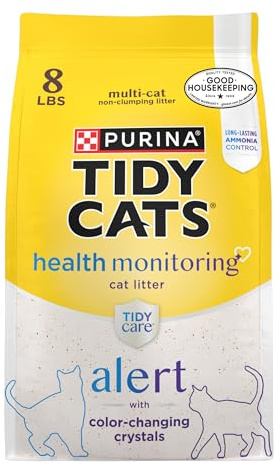 Purina Tidy Cats Tidy Care Alert Cat Health Monitoring Non Clumping Cat Litter with Silica Crystals - 8 Pound (Pack of 1)