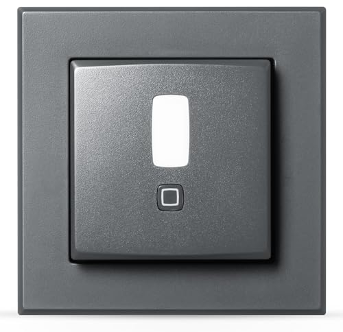 Homematic IP Smart Home Bewegungsmelder im 55er-Rahmen – innen, anthrazit, Zubehör für Smart Home mit App-Funktion, für Alarmlösung, schaltet Leuchten, Wandschalter, Energie sparen, 159903A0