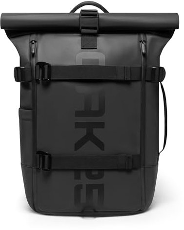 OAK25 Reflektierender Rolltop Rucksack Damen & Herren - Luminite Rolltop - Roll Top Backpack für Arbeit Uni Fahrrad - Laptopfach bis 16 Zoll - Tagesrucksack 23L Reflektierend