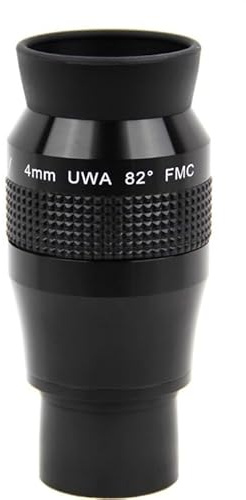 Oculare Tecnosky UWA 4mm 82°. Schema ottico a 7 elementi, Trattamento anti riflesso FMC su tutte le lenti.