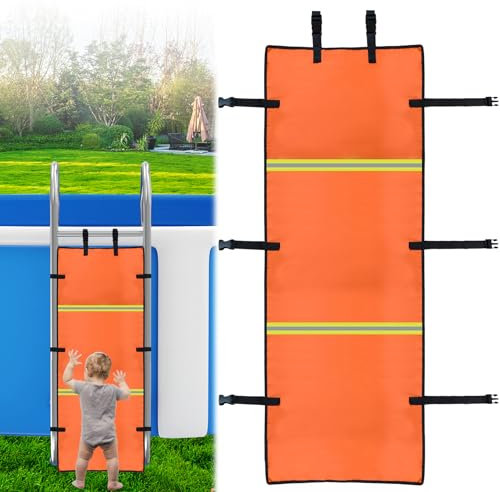 Filet de sécurité pour échelle de piscine - 19,7 x 125 cm - Filet de sécurité pour enfants - Housse de sécurité hors sol pour empêcher les enfants de grimper, de tomber et de se noyer
