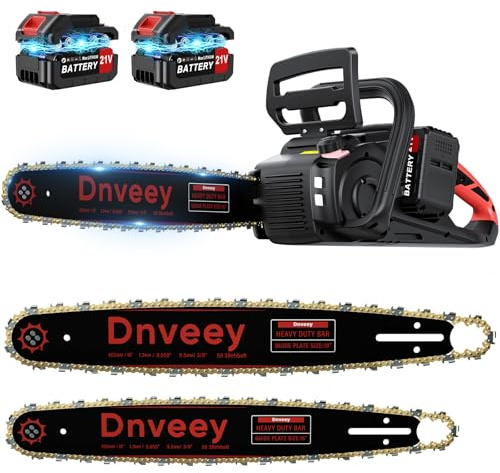 Snoonwee 2100W Battery Powered Chainsaw for Storm Cleanup, 18 and 16-Inch Interchangeable Bars, 42V Max Cordless Electric Chain Saw with Two 4.0Ah Batteries for Backyard Tree Felling(SW3100)