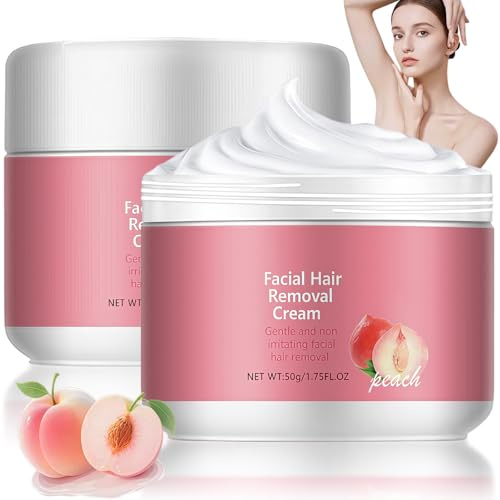 2 PCS Hairerase Facial Hair Removal Cream, Gentle & Non-Irritating Formula for Women, Effective Quick Hair Remover for Face & Lip Area, All Skin Types, Visibly Smooth Skin