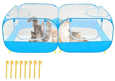 Cat Run – Multifunctional & Reversible Protection, Small Animal Enclosure | For Travel, Home & Free Range of Rodents and Cats