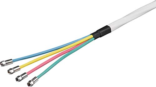 Goobay 67330 80 dB Quattro Koax-Antennenkabel Set, 2x Geschirmt, CCS, 10 m, 2x Geschirmtes CCS-Kabel für Den Quattro LNB-Anschluss Inkl. 4x F-Stecker
