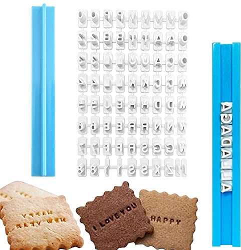 Packung mit 72 Briefe Nummer Buchstaben Cookie Stempel Set Keks Fondant Dekorieren Backen Eindruck Werkzeug