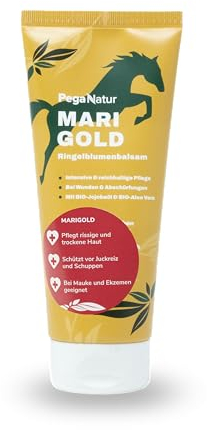 PegaNatur Marigold - Wund und Heilsalbe [Bio Aloe Vera] 200 ml - Ringelblumensalbe mit Calendula Essenz für Pferde. Pferdesalbe Mauke Pflege Wundsalbe Pferdebalsam Horse Pferd Ringelblume Pflege