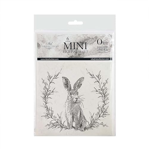 ITD Collection - Mini Decoupage Papier - Decopatch Papier 14,8 x 14,8 cm - 6 Blätter Scrapbooking - Dekorpapier für DIY Alben Bullet Journals (RSM053)