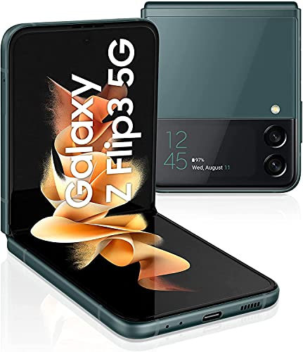 Samsung Galaxy Z Flip3 5G (17.03 cm), Foldable Phone, Large 1.9 inch Front Screen, 256 GB Internal Memory, 8 GB RAM, Green (Renewed)