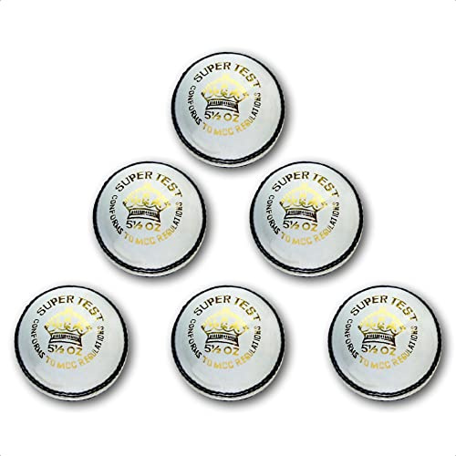 Cricket Balls - White Leather - Match Quality (box of 6 balls) - Nets, T20, ODI Test