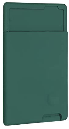 Sourcing Map Silicone Card Holder Wallet - Stick on Adhesive Sticker in Green for Most Smartphone Cases