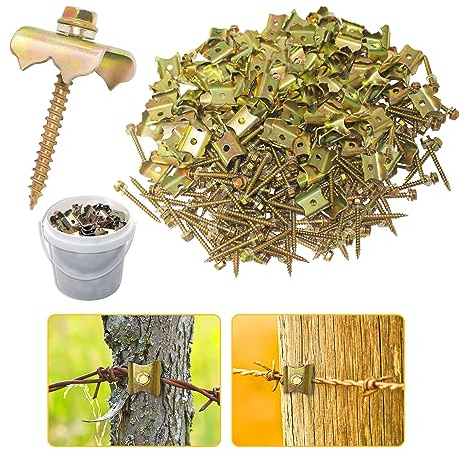 100pcs 2inch Steel Wire Fencing Staples for Softwoods,Reuse Fence Staple Fasteners Nails, Fencing Staple with Wire Fixer for Wire Mesh and Woven Fencing (2 inch, 100)