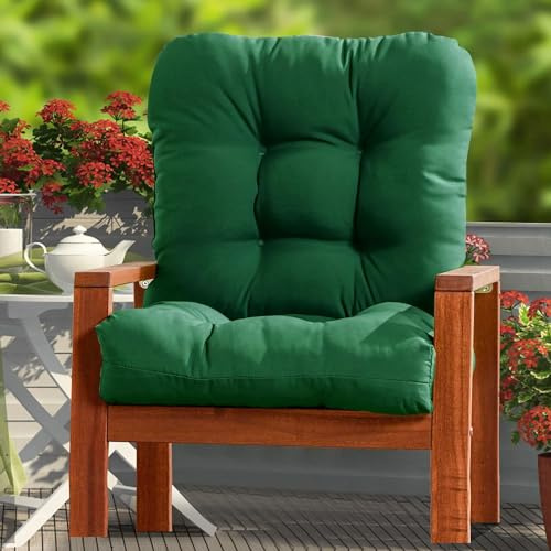 VEAI Cojines Sillas Jardin con Respaldo Bajo Exterior Impermeable | Colchoneta para Silla Exterior y Interior Sofa - Almohada para El Asiento y El Respaldo(Color:5#)