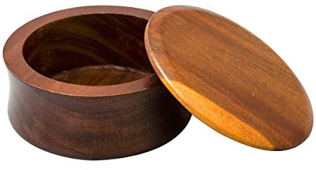 Grandslam Ciotola per sapone da barba, Tazza di sapone da barba in legno, Bocca Larga, Grande Capacità, più facile da schiumare, Ciotola per Crema da Barba per Rasoio Umido per Uomo