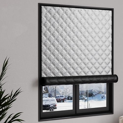 Kit Aislante Termico Ventanas, Aislamiento Térmico para Ventanas, Acondicionamiento de Ventanas para el Invierno, Cortinas Termicas Reutilizable para Ventanas de Viento y Ruido(W 148cm x H 280cm/58 x