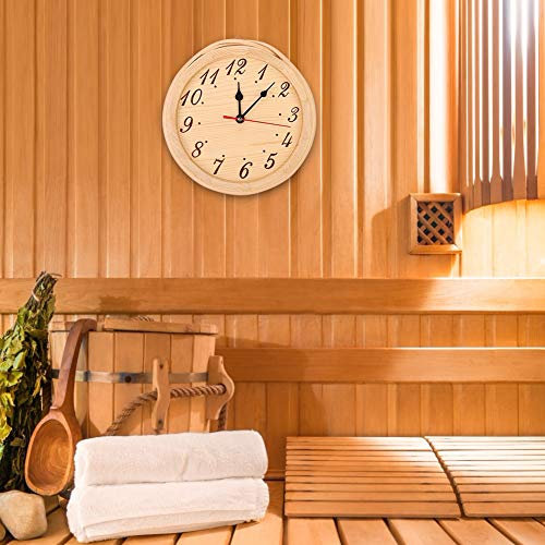 ZJchao Horloge de Sauna en Bois avec Grands Chiffres, Lecture Claire, Design élégant pour la Maison